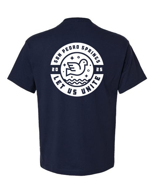 Let Us Unite Logo - Short Sleeve Heavyweight Tee (Navy)
